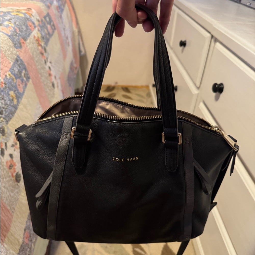 (SOLD) Cole Haan Black Leather 2 in 1 Bag